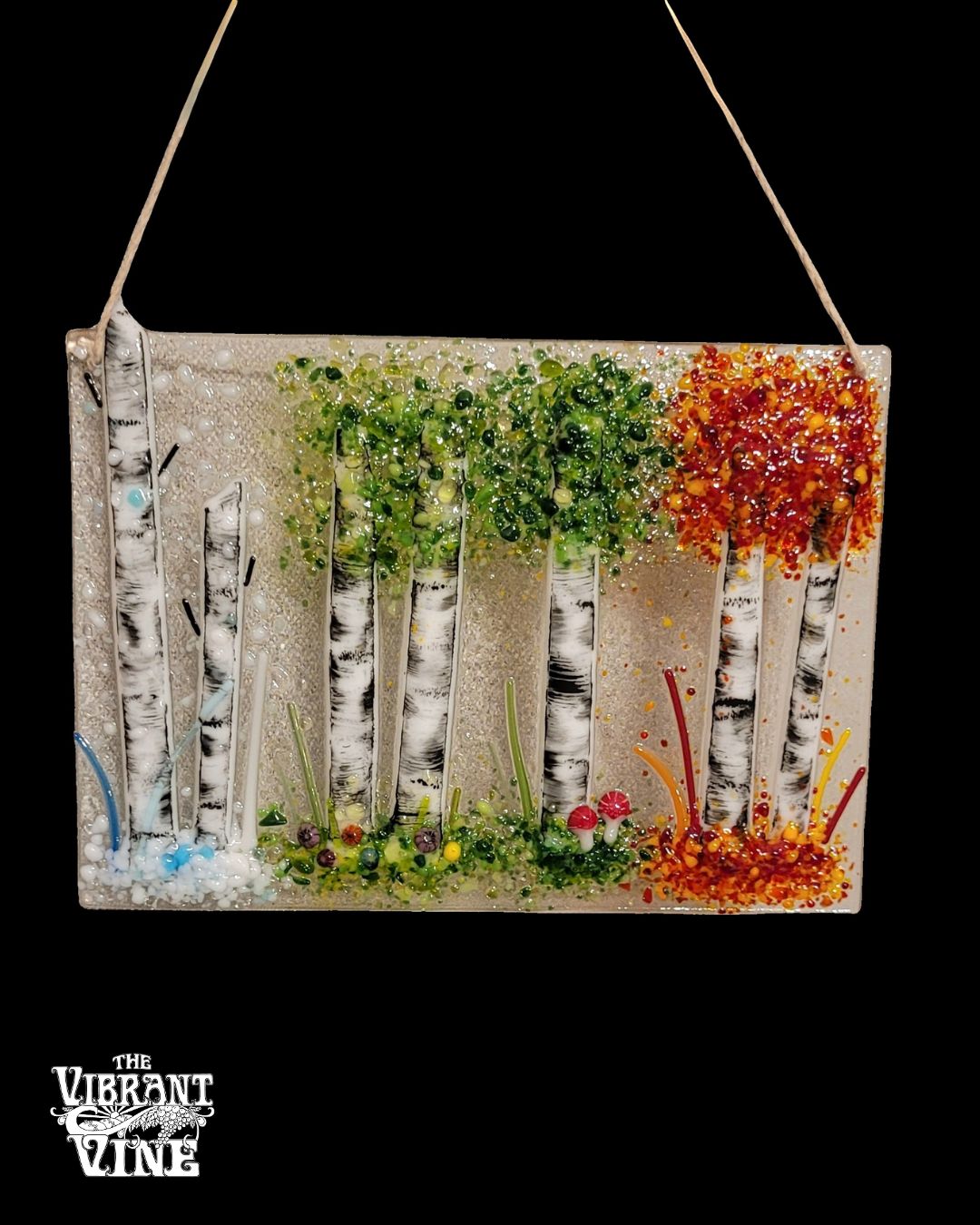 Fused Glass Birch Tree Suncather workshop with Wine!