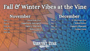 live local artists performing at the vibrant vine winery in kelowna bc. free entry live music